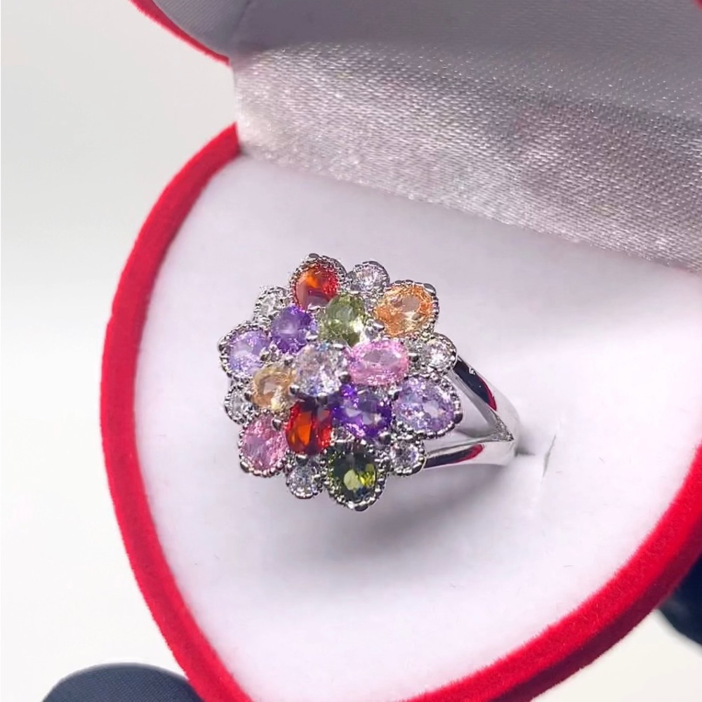 [Sparkle] Gorgeous Multicolored Sparkling Statement Ring
